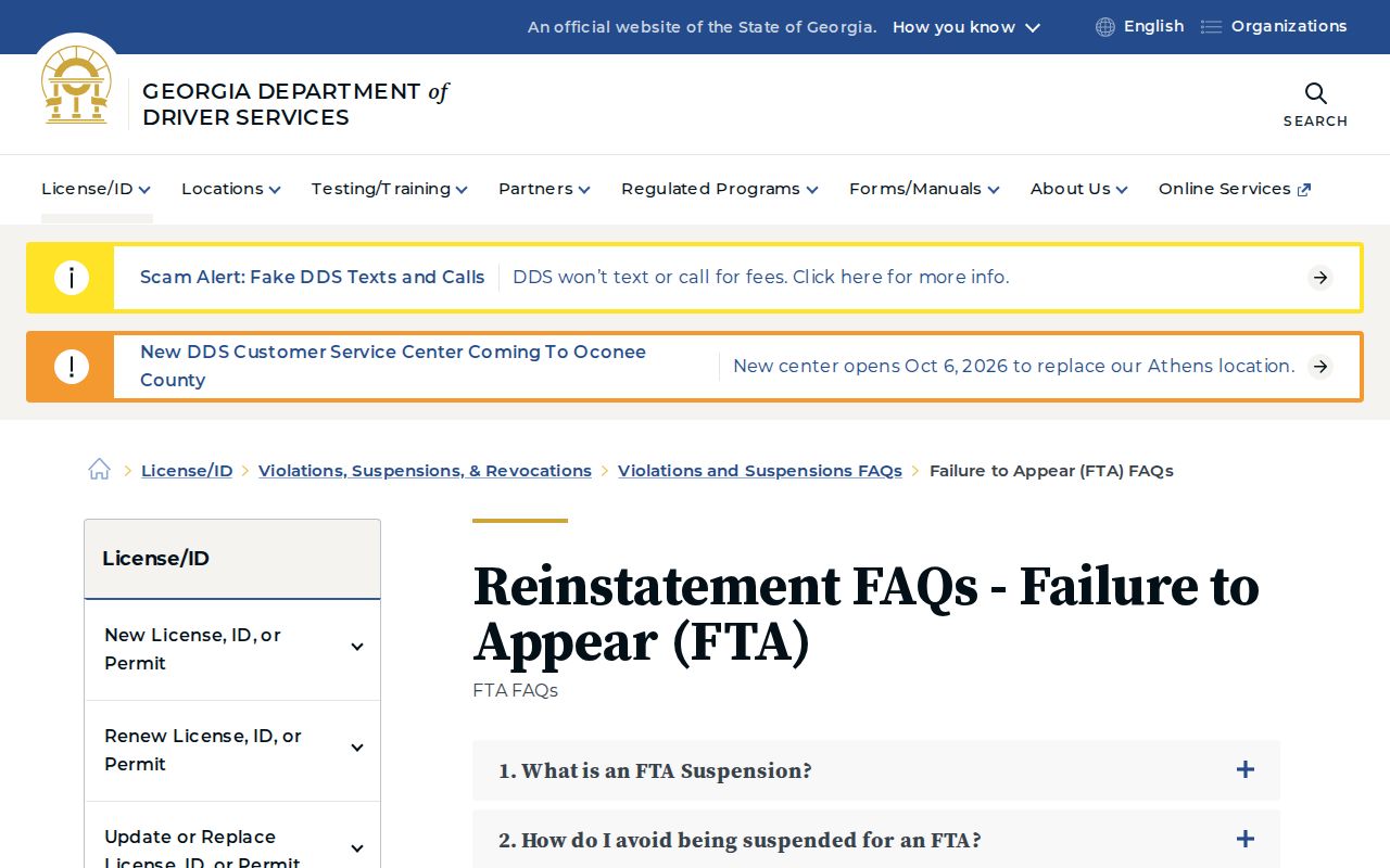 Grady County traffic warrant FTA and DDS timing guidance